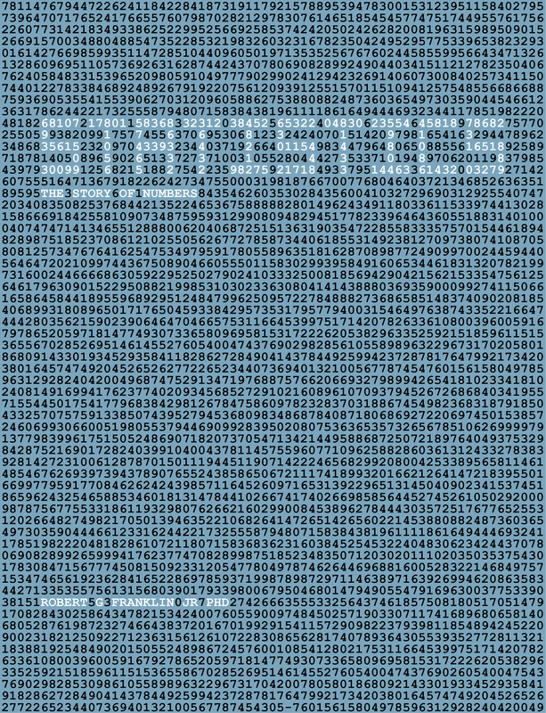 Cover of Dr. Franklin's statistics book titled, Statistics: The Story of Numbers
